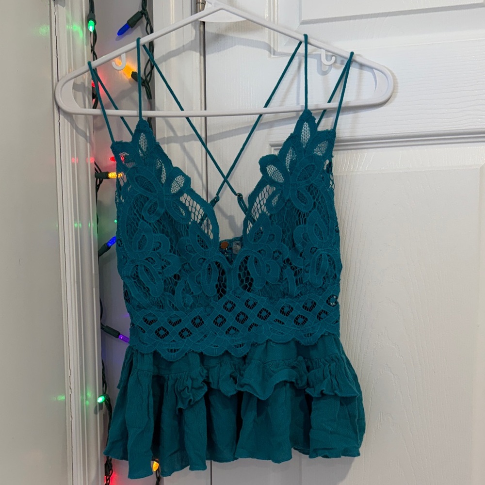 Fp One Teal Lace Women Top